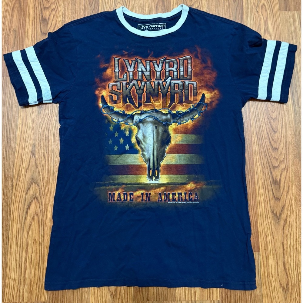 Lynyrd Skynyrd Shirt Mens Medium Made In America Graphic Band Tee